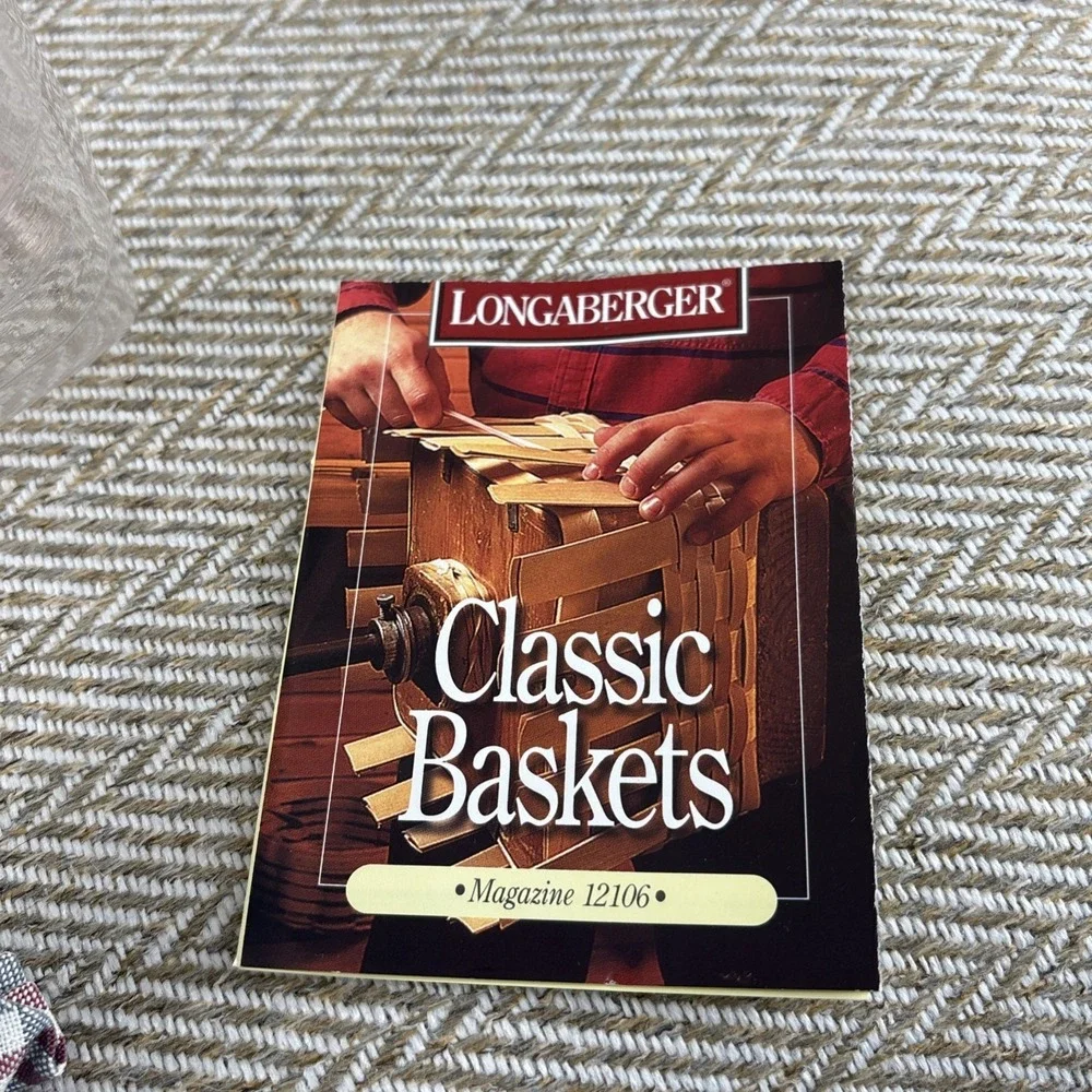 1997 Longaberger Classic Stain Magazine Basket & Liner Tie On 500 Club